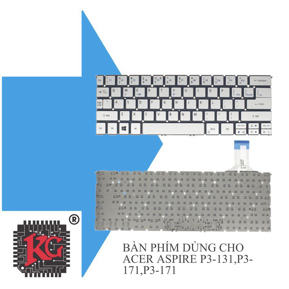 16 Thay bàn phím laptop Acer Aspire P3-131, P3-171