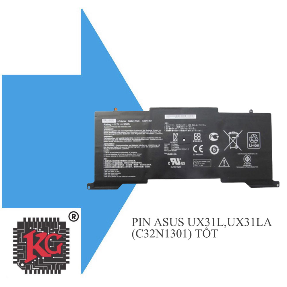 44 Thay pin laptop Asus UX31L, UX31LA C32N1301