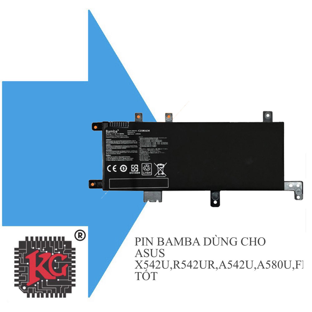 69 Thay pin laptop Asus X542U, R542UR, A542U, A580U Tốt