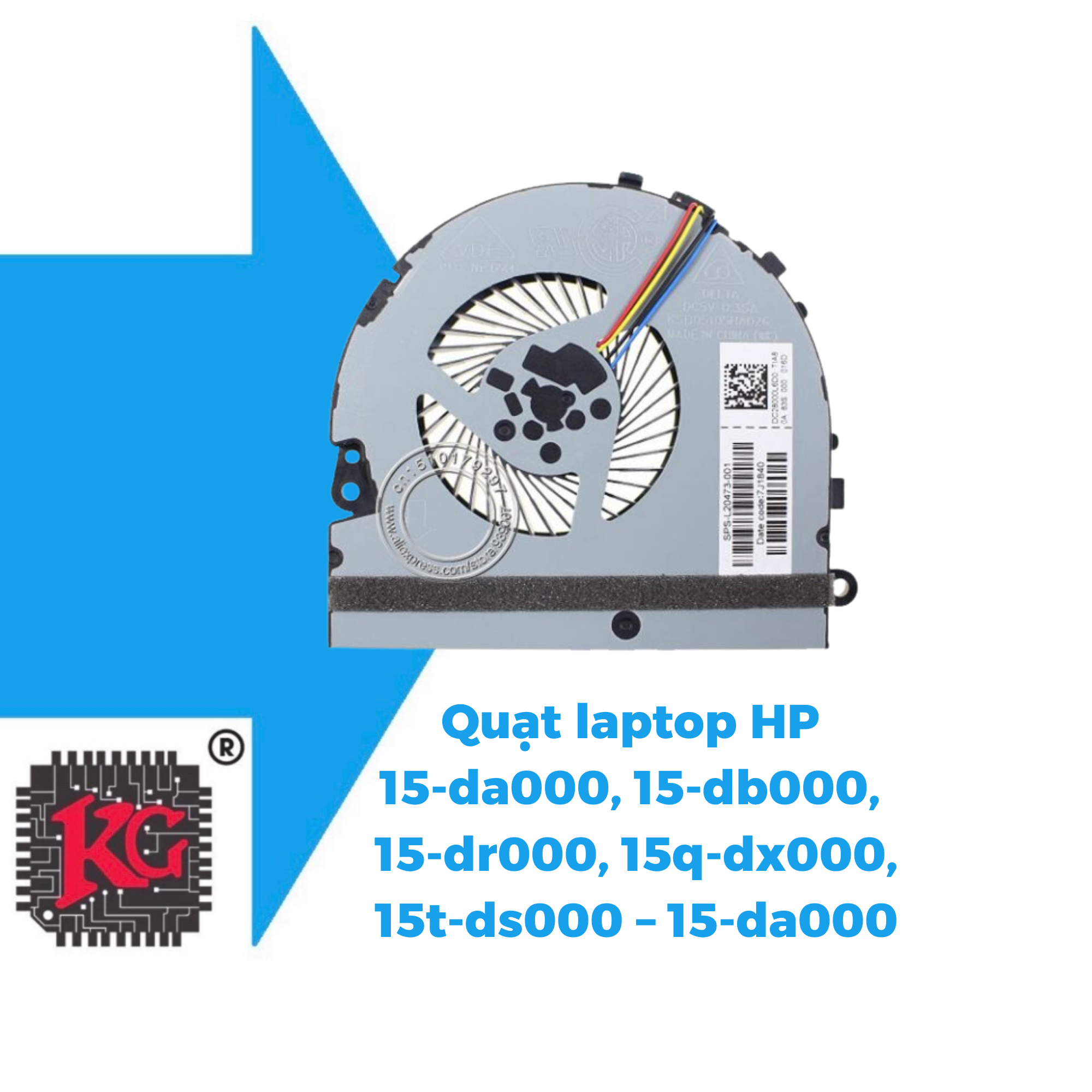 101 Thay Quạt Laptop HP 15-DA000, 15-DB000, 15-DR000