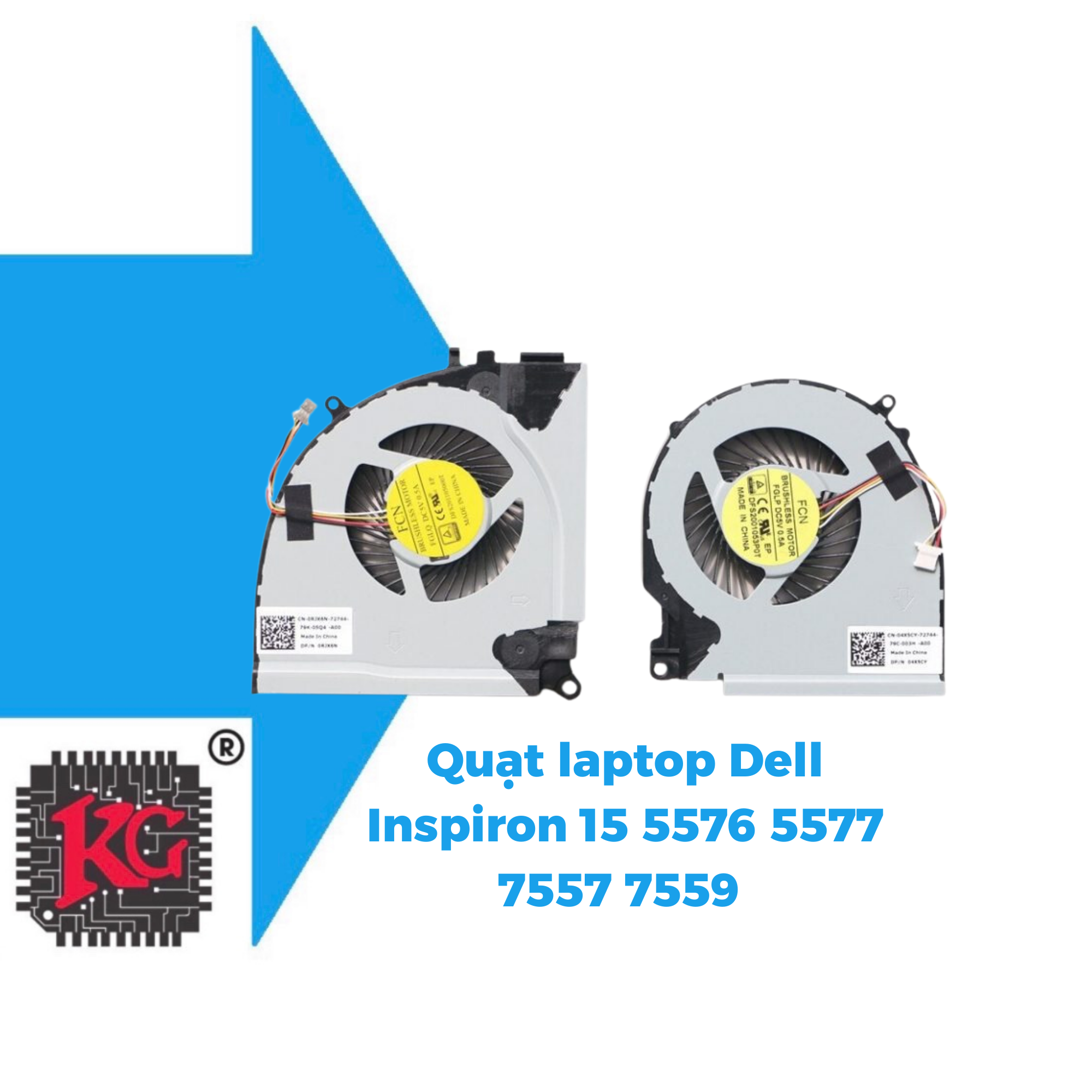 41 THAY QUẠT LAPTOP DELL INSPIRON 15 5576 5577 7557 7559 TO (CPU)
