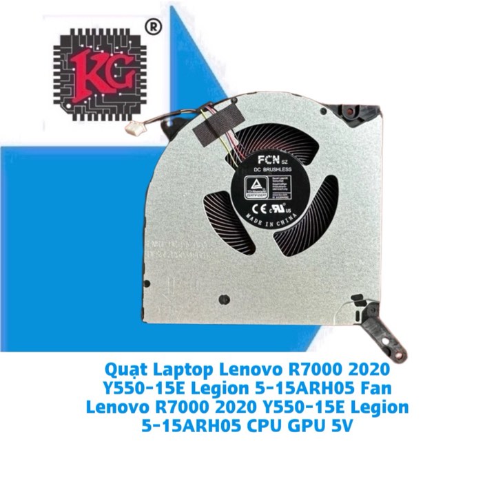 Thay Quạt Laptop Lenovo R7000 2020 Y550-15E Legion 5-15ARH05 Fan Lenovo R7000 2020 Y550-15E Legion 5-15ARH05 CPU GPU 5V