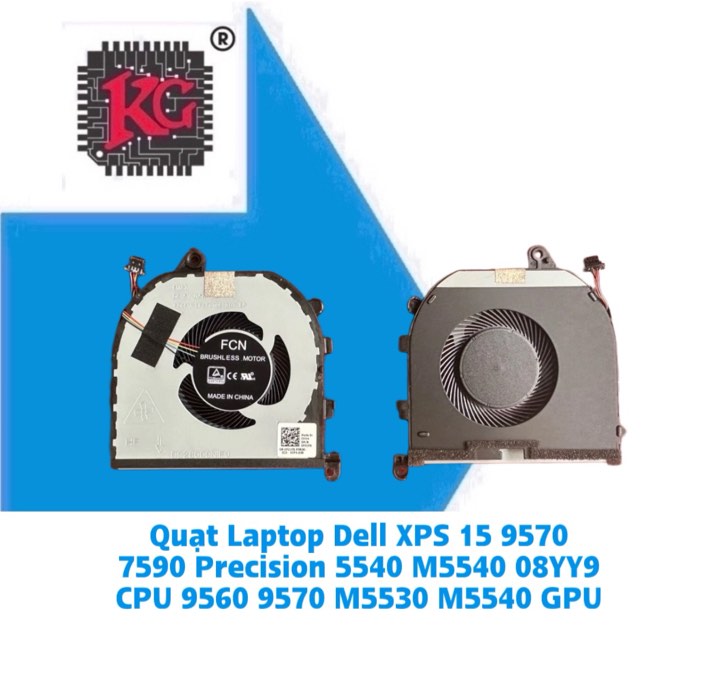 Thay Quạt Laptop Dell XPS 15 9570 7590 Precision 5540 M5540 08YY9 CPU 9560 9570 M5530 M5540 GPU 5 Thay Quạt Laptop Dell XPS 15 9570 7590 Precision 5540 M5540 08YY9 CPU 9560 9570 M5530 M5540 GPU