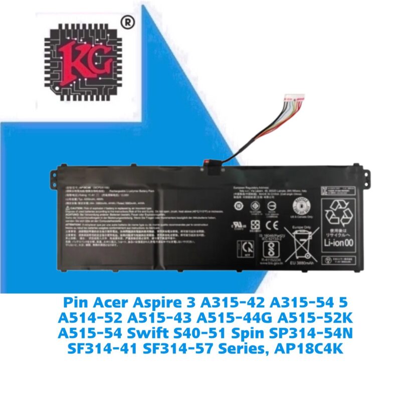 Thay Pin Laptop Acer Aspire 3 A315-42 A315-54 5 A514-52 A515-43 A515-44G A515-52K A515-54 Swift S40-51 Spin SP314-54N SF314-41 SF314-57 Series, AP18C4K 5 Thay Pin Laptop Acer Aspire 3 A315-42 A315-54 5 A514-52 A515-43 A515-44G A515-52K A515-54 Swift S40-51 Spin SP314-54N SF314-41 SF314-57 Series, AP18C4K