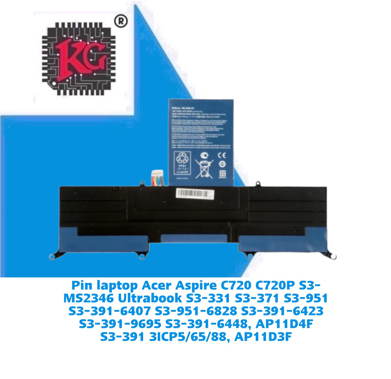 z5531654615592_1d5f64a6807da0bc6bb2018ebcf7182f Thay Pin Laptop Acer Aspire C720 C720P S3-MS2346 Ultrabook S3-331 S3-371 S3-951 S3-391-6407 S3-951-6828 S3-391-6423 S3-391-9695 S3-391-6448, AP11D4F S3-391 3ICP5/65/88, AP11D3F
