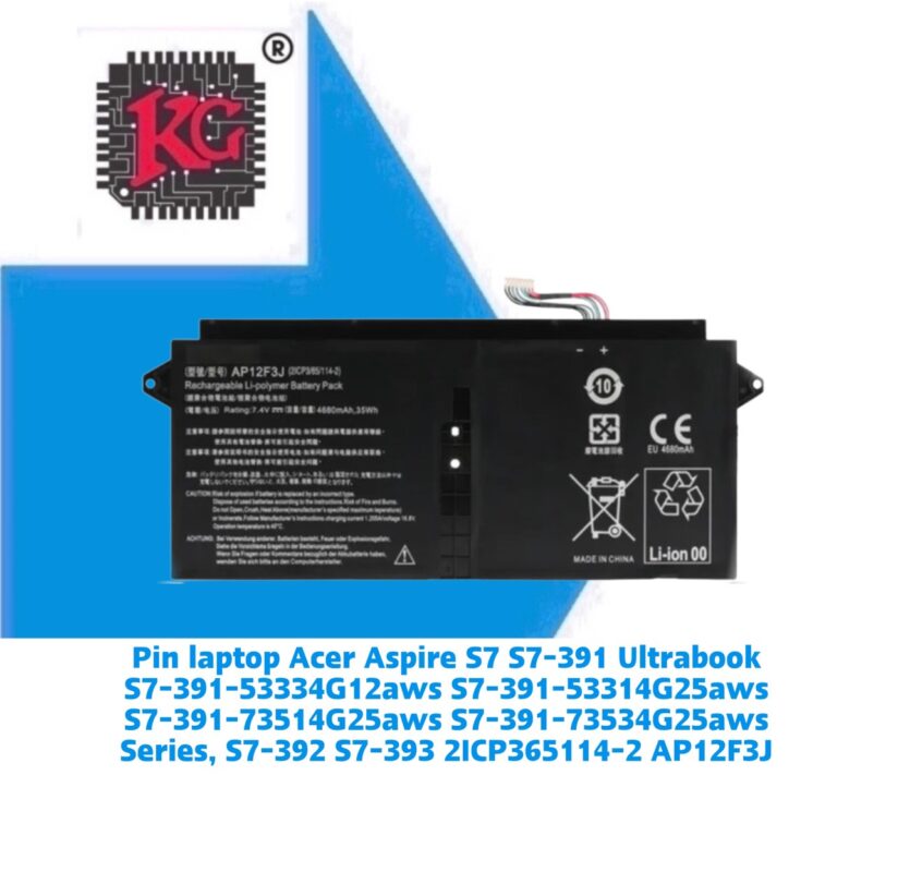 Thay Pin Laptop Acer Aspire S7 S7-391 Ultrabook S7-391-53334G12aws S7-391-53314G25aws S7-391-73514G25aws S7-391-73534G25aws Series, S7-392 S7-393 2ICP365114-2 AP12F3J 5 Thay Pin Laptop Acer Aspire S7 S7-391 Ultrabook S7-391-53334G12aws S7-391-53314G25aws S7-391-73514G25aws S7-391-73534G25aws Series, S7-392 S7-393 2ICP365114-2 AP12F3J