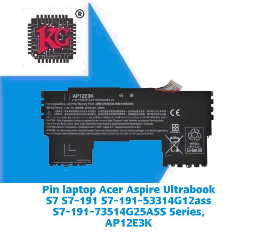 Thay Pin Laptop Acer Aspire Ultrabook S7 S7-191 S7-191-53314G12ass S7-191-73514G25ASS Series, AP12E3K 5 Thay Pin Laptop Acer Aspire Ultrabook S7 S7-191 S7-191-53314G12ass S7-191-73514G25ASS Series, AP12E3K