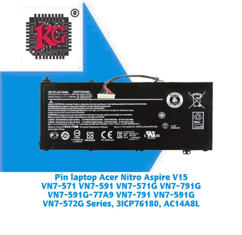 Thay Pin Laptop Acer Nitro Aspire V15 VN7-571 VN7-591 VN7-571G VN7-791G VN7-591G-77A9 VN7-791 VN7-591G VN7-572G Series, 3ICP76180, AC14A8L 5 Thay Pin Laptop Acer Nitro Aspire V15 VN7-571 VN7-591 VN7-571G VN7-791G VN7-591G-77A9 VN7-791 VN7-591G VN7-572G Series, 3ICP76180, AC14A8L