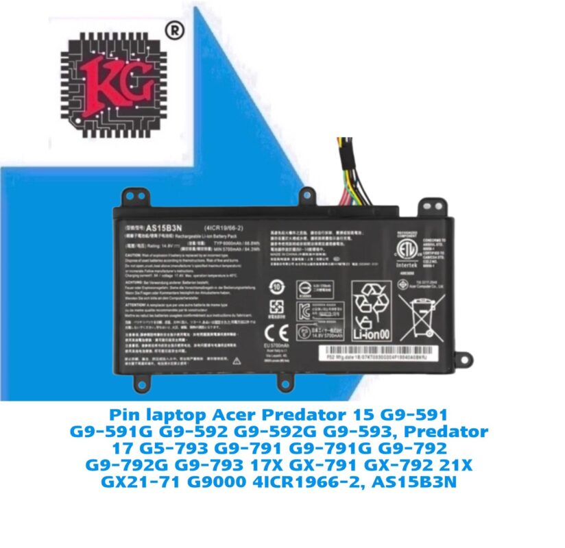 Thay Pin Laptop Acer Predator 15 G9-591 G9-591G G9-592 G9-592G G9-593, Predator 17 G5-793 G9-791 G9-791G G9-792 G9-792G G9-793 17X GX-791 GX-792 21X GX21-71 G9000 4ICR1966-2, AS15B3N 5 Thay Pin Laptop Acer Predator 15 G9-591 G9-591G G9-592 G9-592G G9-593, Predator 17 G5-793 G9-791 G9-791G G9-792 G9-792G G9-793 17X GX-791 GX-792 21X GX21-71 G9000 4ICR1966-2, AS15B3N