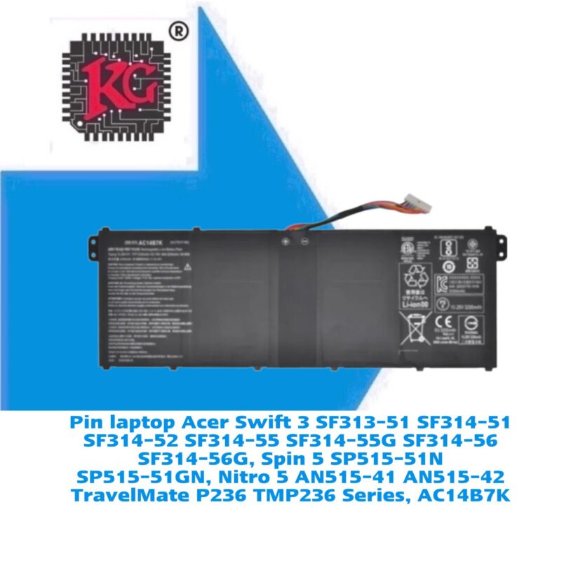 Thay Pin Laptop Acer Swift 3 SF313-51 SF314-51 SF314-52 SF314-55 SF314-55G SF314-56 SF314-56G, Spin 5 SP515-51N SP515-51GN, Nitro 5 AN515-41 AN515-42 TravelMate P236 TMP236 Series, AC14B7K 5 Thay Pin Laptop Acer Swift 3 SF313-51 SF314-51 SF314-52 SF314-55 SF314-55G SF314-56 SF314-56G, Spin 5 SP515-51N SP515-51GN, Nitro 5 AN515-41 AN515-42 TravelMate P236 TMP236 Series, AC14B7K