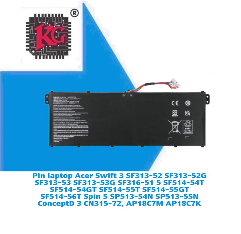Thay Pin Laptop Acer Swift 3 SF313-52 SF313-52G SF313-53 SF313-53G SF316-51 5 SF514-54T SF514-54GT SF514-55T SF514-55GT SF514-56T Spin 5 SP513-54N SP513-55N ConceptD 3 CN315-72, AP18C7M AP18C7K 5 Thay Pin Laptop Acer Swift 3 SF313-52 SF313-52G SF313-53 SF313-53G SF316-51 5 SF514-54T SF514-54GT SF514-55T SF514-55GT SF514-56T Spin 5 SP513-54N SP513-55N ConceptD 3 CN315-72, AP18C7M AP18C7K