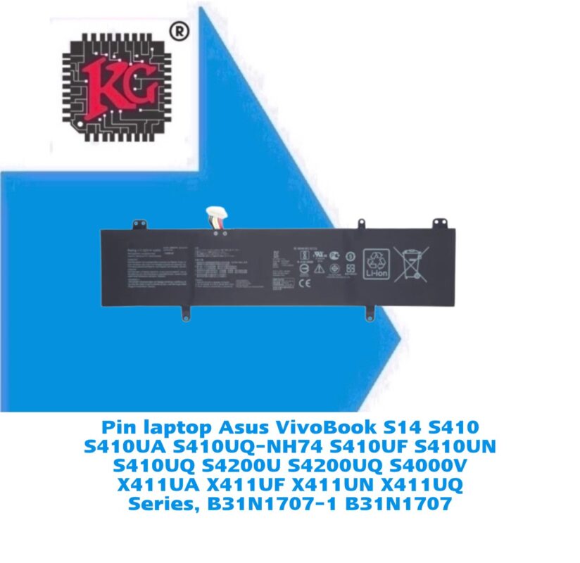 Thay Pin Laptop Asus VivoBook S14 S410 S410UA S410UQ-NH74 S410UF S410UN S410UQ S4200U S4200UQ S4000V X411UA X411UF X411UN X411UQ Series, B31N1707-1 B31N1707 5 Thay Pin Laptop Asus VivoBook S14 S410 S410UA S410UQ-NH74 S410UF S410UN S410UQ S4200U S4200UQ S4000V X411UA X411UF X411UN X411UQ Series, B31N1707-1 B31N1707