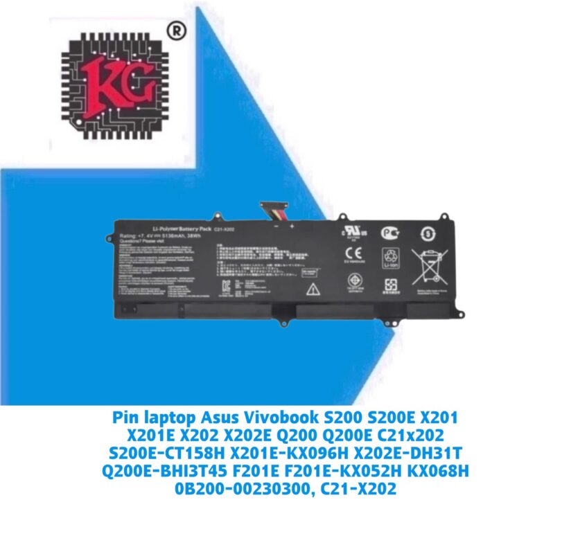 Thay Pin Laptop Asus Vivobook S200 S200E X201 X201E X202 X202E Q200 Q200E C21x202 S200E-CT158H X201E-KX096H X202E-DH31T Q200E-BHI3T45 F201E F201E-KX052H KX068H 0B200-00230300, C21-X202 5 Thay Pin Laptop Asus Vivobook S200 S200E X201 X201E X202 X202E Q200 Q200E C21x202 S200E-CT158H X201E-KX096H X202E-DH31T Q200E-BHI3T45 F201E F201E-KX052H KX068H 0B200-00230300, C21-X202
