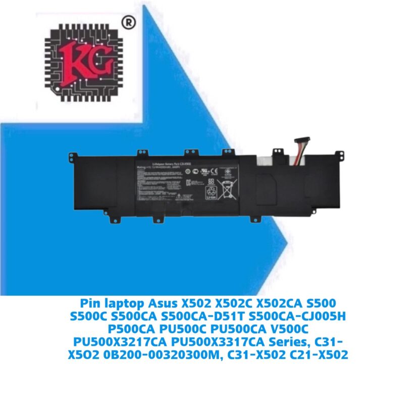 Thay Pin Laptop Asus X502 X502C X502CA S500 S500C S500CA S500CA-D51T S500CA-CJ005H P500CA PU500C PU500CA V500C PU500X3217CA PU500X3317CA Series, C31-X5O2 0B200-00320300M, C31-X502 C21-X502 5 Thay Pin Laptop Asus X502 X502C X502CA S500 S500C S500CA S500CA-D51T S500CA-CJ005H P500CA PU500C PU500CA V500C PU500X3217CA PU500X3317CA Series, C31-X5O2 0B200-00320300M, C31-X502 C21-X502