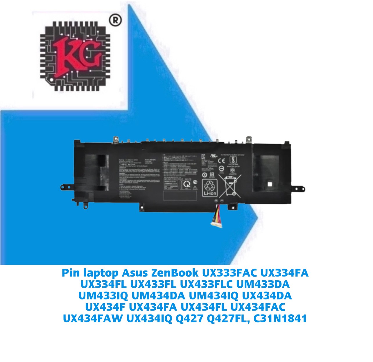 z5541203630150_c173c79ea3d620d9bd2deef33741411a Thay Pin Laptop Asus ZenBook UX333FAC UX334FA UX334FL UX433FL UX433FLC UM433DA UM433IQ UM434DA UM434IQ UX434DA UX434F UX434FA UX434FL UX434FAC UX434FAW UX434IQ Q427 Q427FL, C31N1841
