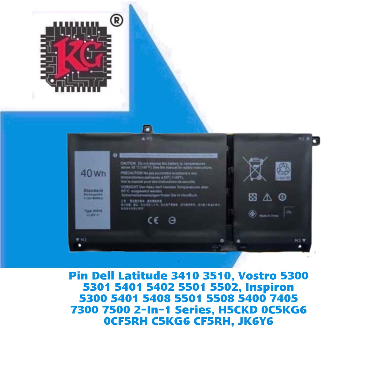 z5549467410597_6de38275b4d57f8701c95774b2437fa2 Thay Pin Laptop Dell Latitude 3410 3510, Vostro 5300 5301 5401 5402 5501 5502, Inspiron 5300 5401 5408 5501 5508 5400 7405 7300 7500 2-In-1 Series, H5CKD 0C5KG6 0CF5RH C5KG6 CF5RH, JK6Y6