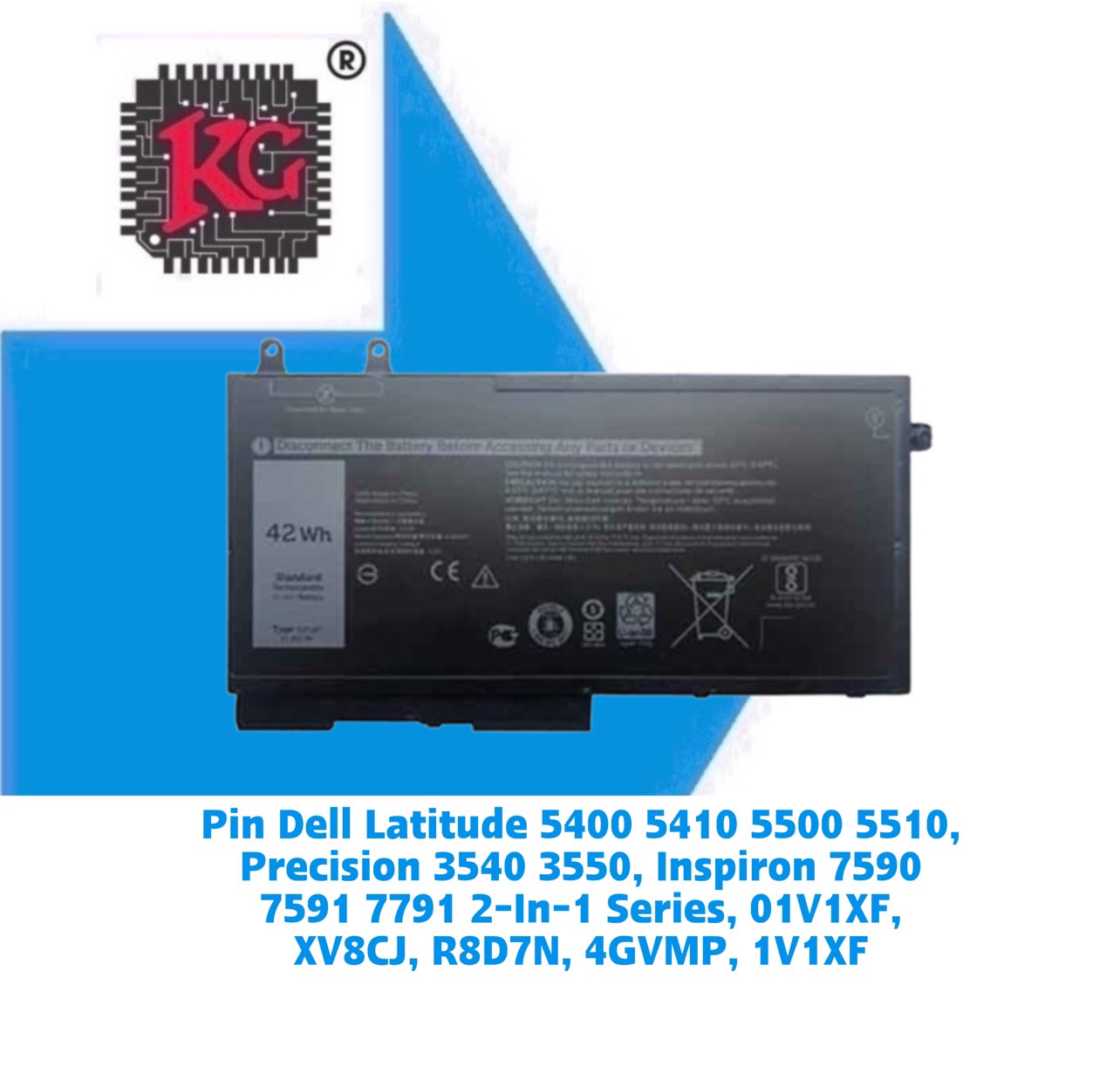z5550722507826_ccfbcd5131b11e48fd4c2ba4e6d5cfe7 Thay Pin Laptop Dell Latitude 5400 5410 5500 5510, Precision 3540 3550, Inspiron 7590 7591 7791 2-In-1 Series, 01V1XF, XV8CJ, R8D7N, 4GVMP, 1V1XF