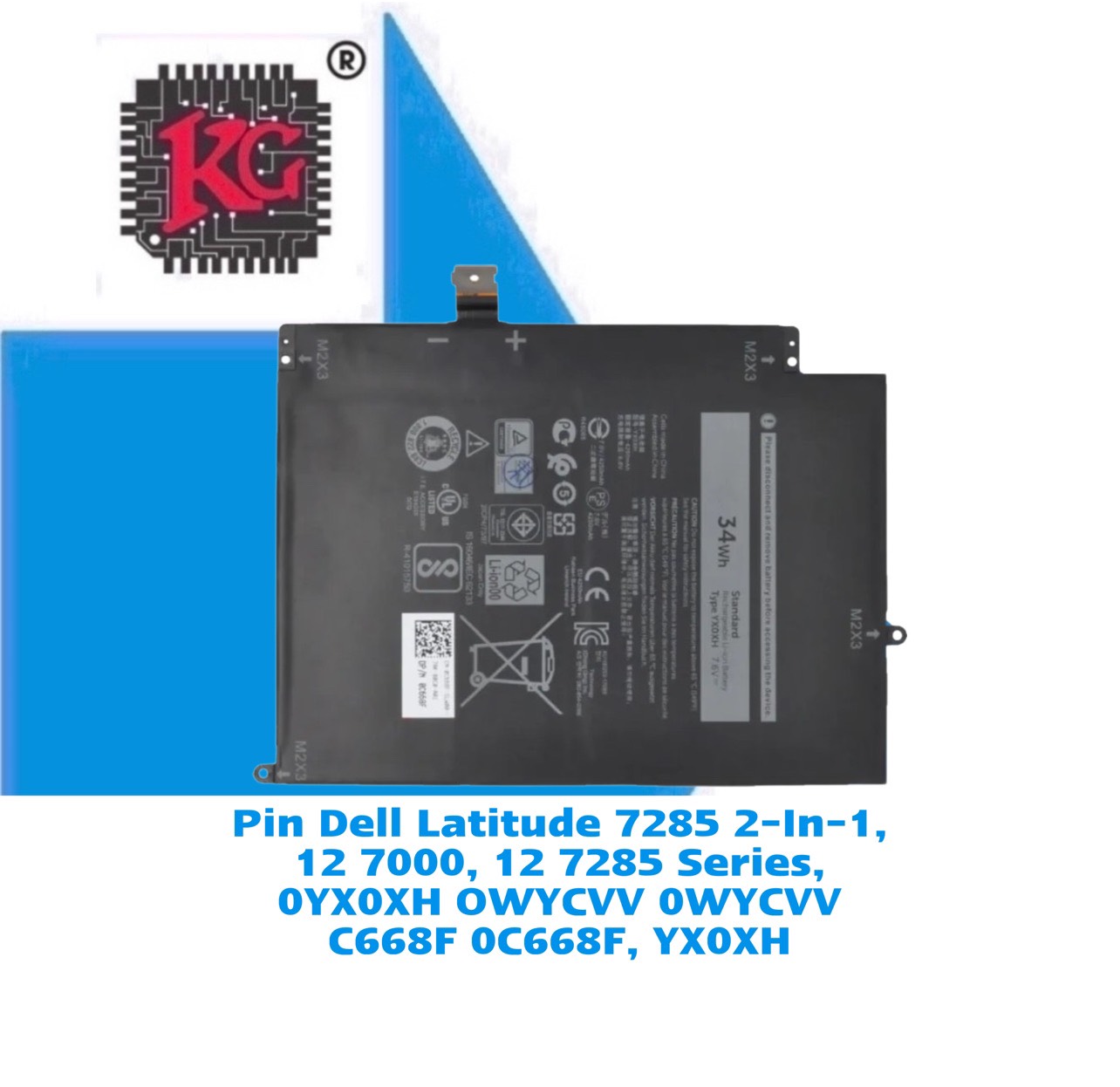 z5550944988514_9aa123a69395c40dd79ab2bd41ffee14 Thay Pin Laptop Dell Latitude 7285 2-In-1, 12 7000, 12 7285 Series, 0YX0XH OWYCVV 0WYCVV C668F 0C668F, YX0XH