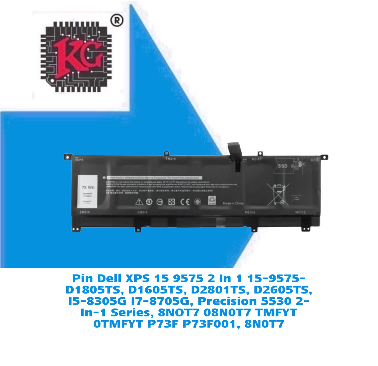 z5554098612446_db71e80a17b52e8137c96bc24c02de40 Thay Pin Laptop Dell XPS 15 9575 2 In 1 15-9575-D1805TS, D1605TS, D2801TS, D2605TS, I5-8305G I7-8705G, Precision 5530 2-In-1 Series, 8NOT7 08N0T7 TMFYT 0TMFYT P73F P73F001, 8N0T7