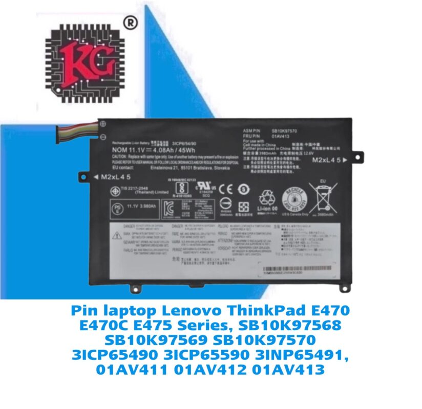 Thay Pin Laptop Lenovo ThinkPad E470 E470C E475 Series, SB10K97568 5 Thay Pin Laptop Lenovo ThinkPad E470 E470C E475 Series, SB10K97568 SB10K97569 SB10K97570 3ICP65490 3ICP65590 3INP65491, 01AV411 01AV412 01AV413