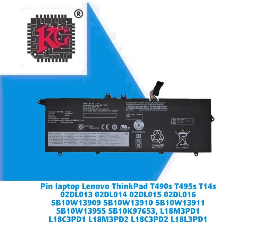 Thay Pin Laptop Lenovo ThinkPad T490s T495s T14s 02DL013 02DL014 5 Thay Pin Laptop Lenovo ThinkPad T490s T495s T14s 02DL013 02DL014 02DL015 02DL016 5B10W13909 5B10W13910 5B10W13911 5B10W13955 SB10K97653, L18M3PD1 L18C3PD1 L18M3PD2 L18C3PD2 L18L3PD1