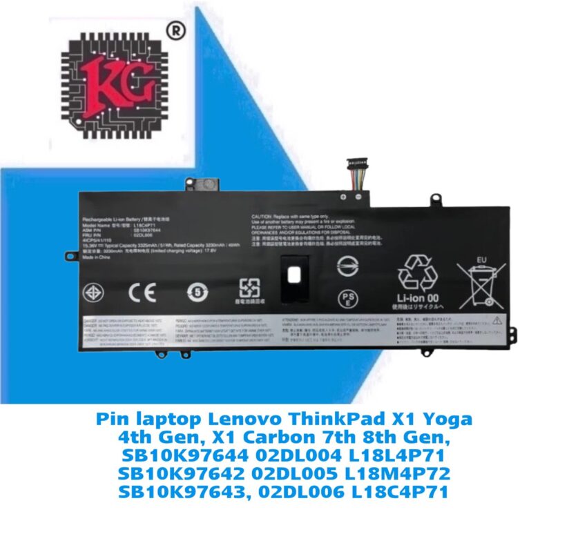 Thay Pin Laptop Lenovo ThinkPad X1 Yoga 4th Gen, X1 Carbon 7th 8th Gen, SB10K97644 02DL004 L18L4P71 SB10K97642 02DL005 L18M4P72 SB10K97643, 02DL006 L18C4P71 5 Thay Pin Laptop Lenovo ThinkPad X1 Yoga 4th Gen, X1 Carbon 7th 8th Gen, SB10K97644 02DL004 L18L4P71 SB10K97642 02DL005 L18M4P72 SB10K97643, 02DL006 L18C4P71